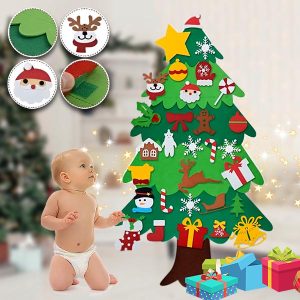 Vilt kerstboom met ornamenten | FELTPINETREE