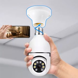 Draadloze beveiligingscamera in de vorm van een gloeilamp met 360°-beeld en nachtzicht | BULBCAM