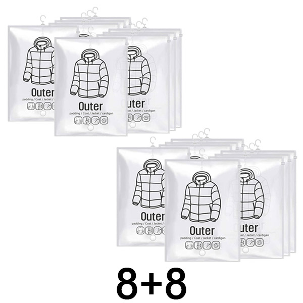 2x Hangende vacuüm opbergzakken – (4 stuks) | VACUHANG 4+4 GRATIS